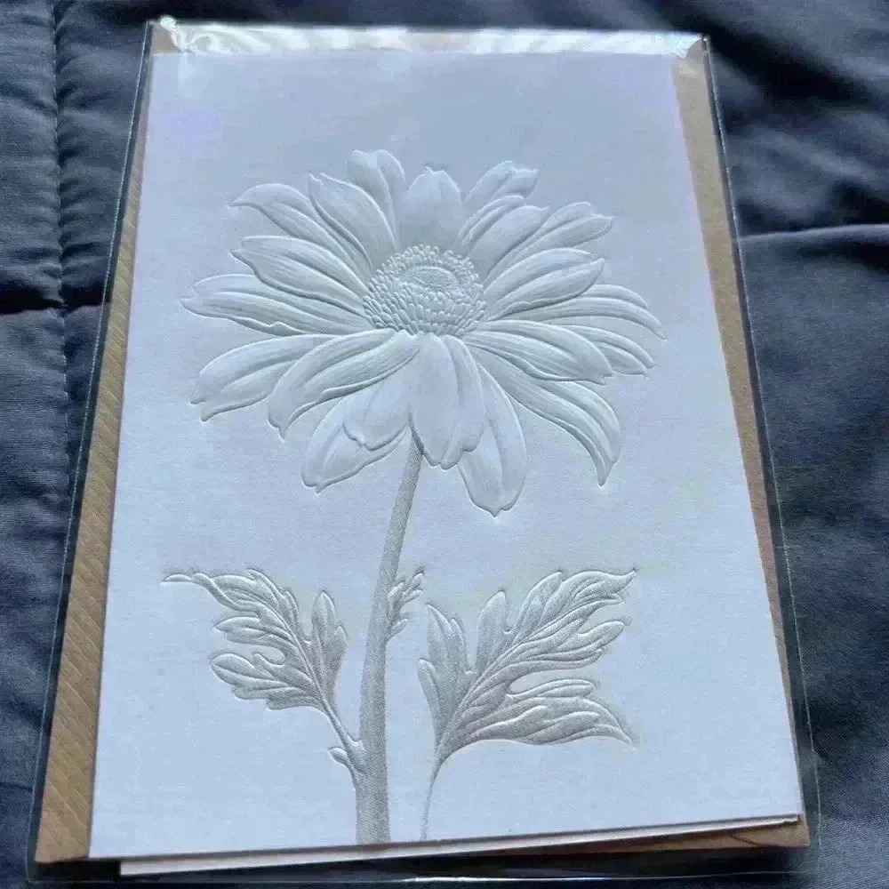 4 x Embossed 3D Floral Greeting Cards - Picture 9 of 12